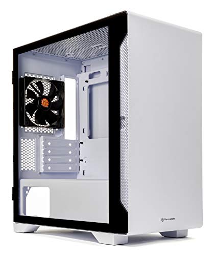 Thermaltake S100 Snow Edition Micro-ATX Mini-Tower Computergehäuse aus gehärtetem Glas mit 120 mm hinterem Lüfter, vorinstalliert, CA-1Q9-00S6WN-00, Weiß von Thermaltake