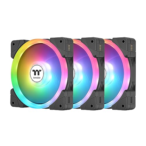 Thermaltake SWAFAN EX 12 ARGB PC-Lüfter, 3 Lüfter, 500~2000 U/min, magnetischer Anschluss, umkehrbare Blätter, Synchronisierung mit MB RGB Software, CL-F167-PL12SW-A von Thermaltake