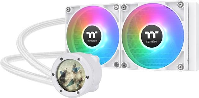 Thermaltake TH240 V2 Ultra ARGB. Typ: Flüssigkeitskühlung, Lüfterdurchmesser: 24 cm, Maximaler Luftstrom: 57,05 cfm, Maximum Luftdruck: 2,23 mmH2O. Produktfarbe: Weiß (CL-W404-PL12SW-A) von Thermaltake