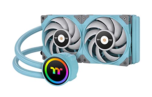 Thermaltake TOUGHLIQUID 240 ARGB Sync All-In-One Turquoise Wasserkühlung | 5V adressierbar | leise 120-mm-PWM-Lüfter | für Intel und AMD Sockel | LGA-1700 | türkis von Thermaltake