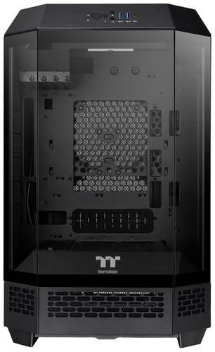 Thermaltake The Tower 300 Micro-Tower Gaming-Gehäuse Schwarz 2 vorinstallierte Lüfter, Seitenfenster von Thermaltake