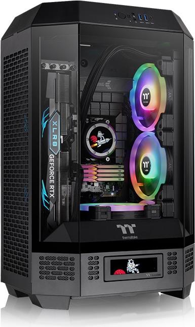Thermaltake The Tower 300 - Micro Tower - mini ITX / micro ATX - Seitenteil mit Fenster (gehärtetes Glas) - keine Spannungsversorgung - Schwarz - USB/Audio (CA-1Y4-00S1WN-00) von Thermaltake