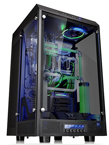 Thermaltake The Tower 900 | E-ATX-PC-Gehäuse | 3 x gehärtetes 5mm Glasseitenteil | schwarz von Thermaltake