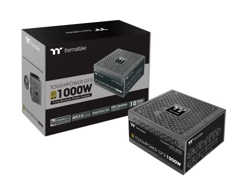 Thermaltake Toughpower GF3 1000W | PC-ATX-3.0-Netzteil | PCIe Gen 5.0 | 80-Plus-Gold | voll-modular | leiser 140 Lüfter | EU Zertifiziert von Thermaltake