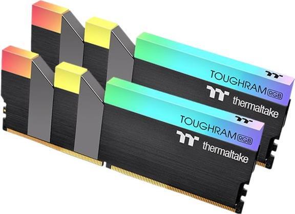 Thermaltake TOUGHRAM RGB - DDR4 - Kit - 16 GB: 2 x 8 GB - DIMM 288-PIN - 4400 MHz / PC4-35200 - CL19 - 1.45 V - ungepuffert - non-ECC - Schwarz (R009D408GX2-4400C19A) von Thermaltake