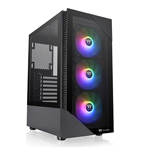 Thermaltake View 200 TG ARGB Motherboard Sync ATX gehärtetes Glas Mid Tower Computergehäuse mit 3 x 120 mm ARGB-Lüfter vorne, CA-1X3-00M1WN-00 von Thermaltake