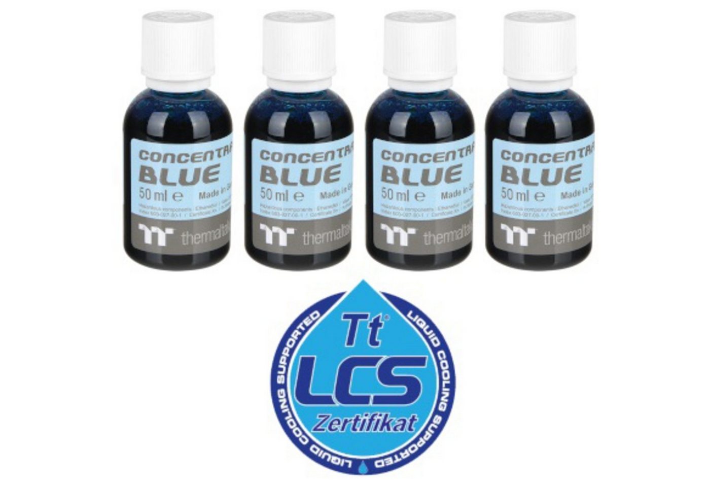 Thermaltake Wasserkühlung Premium Concentrate - Blue (4 Bottle Pack) von Thermaltake