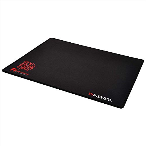 Tt eSPORTS Thermaltake Dasher MP-DSH-BLKSMS-04 Gaming-Mauspad, 300 mm x 360 mm, halbgrob, strukturierte Oberfläche, rutschfeste Geschwindigkeit, mittlere Größe, Größe S von Tt eSPORTS