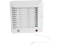 THERMEX Ventilator EDM 100 CHZM Scandic, fugtstyret med hygrostat (60-90%), aut. lukke, kugleleje og snor. Luftmgd. 95m³/h, mål 155x155/ø98. von Thermex