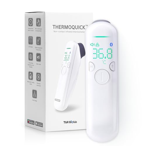 ThermoQuick 4-in-1 Medizinisches Stirnthermometer kontaktlos für Babys, Kinder und Erwachsene, infrarot-fieberthermometer stirn mit sofortige und genaue Ablesung in nur 1s, Fieberalarm, LED Anzeige ThermoQuick 4-in-1 Medizinisches Stirnthermometer kontaktlos für Babys, Kinder und Erwachsene, infrarot-fieberthermometer stirn mit sofortige und genaue Ablesung in nur 1s, Fieberalarm, LED Anzeige von ThermoQuick