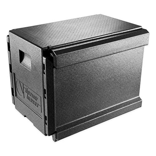 thermohauser EPP-Thermobox Combi Junior GN 1/1 für 70 Liter - 63 x 50 x 50 cm - Fronteinschub mit 10 Einschubleisten und 1 Trennsteg zum Transport von GN-Tabletts, Schwarz von Thermohauser