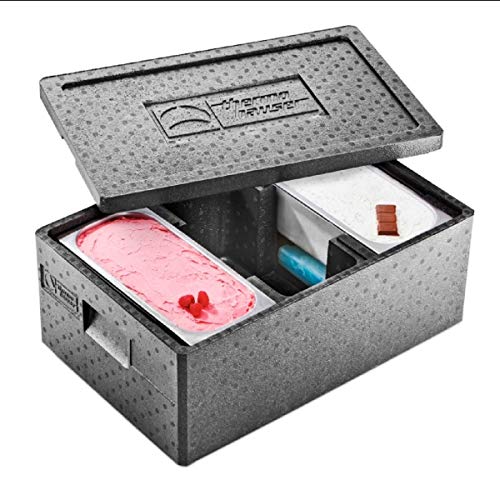 thermohauser EPP-Thermobox Eiscreme schwarz, mit Deckel, 59,5 x 39,5 x 26,6 cm von Thermohauser