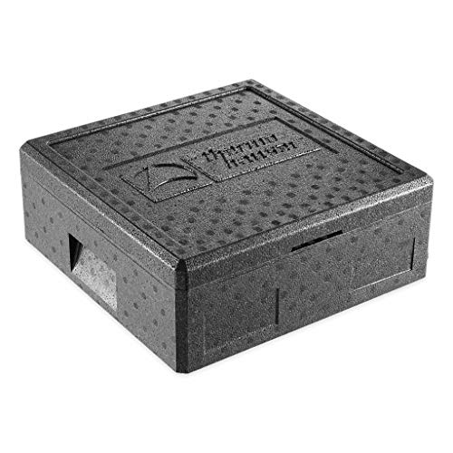 thermohauser EPP-Thermobox Pizza schwarz mit Deckel - 12,5 Liter - 41 x 41 x 16 cm - Pizzabox für Lieferservice von Thermohauser
