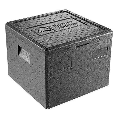 thermohauser EPP-Thermobox Pizza schwarz mit Deckel - 32,5 Liter - 41 x 41 x 32,5 cm - Pizzabox für Lieferservice von Thermohauser