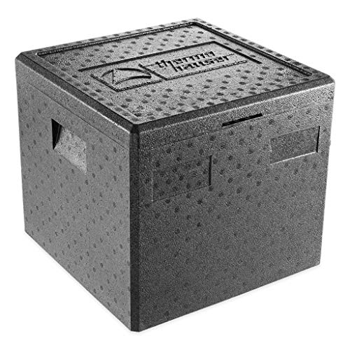 thermohauser EPP-Thermobox Pizza schwarz mit Deckel - 37,5 Liter - 41 x 41 x 36 cm - Pizzabox für Lieferservice von Thermohauser