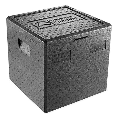 thermohauser EPP-Thermobox Pizza schwarz mit Deckel - 41,5 Liter - 41 x 41 x 40 cm - Pizzabox für Lieferservice von Thermohauser