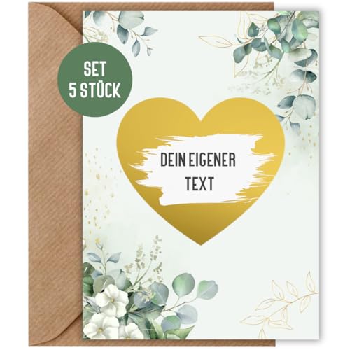 5x Blanko Rubbelkarte Eucalyptus zum selber beschriften | Glückslos Rubbellos Überraschungskarte | Geschenk Gutschein zum Geburtstag Valentinstag Weihnachten (5 Stück Eucalyptus) von Things of Happiness