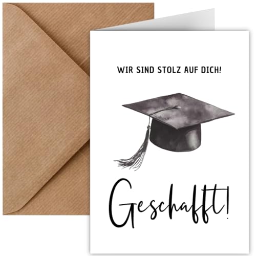 Karte zum Abschluss – Abitur, Bachelor, Master, Prüfung, Promotion, Doktor | Glückwunschkarte Abitur inkl. Briefumschlag, Geschenk zur bestandenen Prüfung Baby (Klappkarte Abschluss) von Things of Happiness