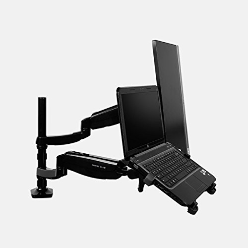 Thingy Club Gasfeder, voll beweglich, neig- und schwenkbar, Dual-Monitor- und Laptop-Arm, Desktop-Halterung (Laptop und Monitor) von Thingy Club