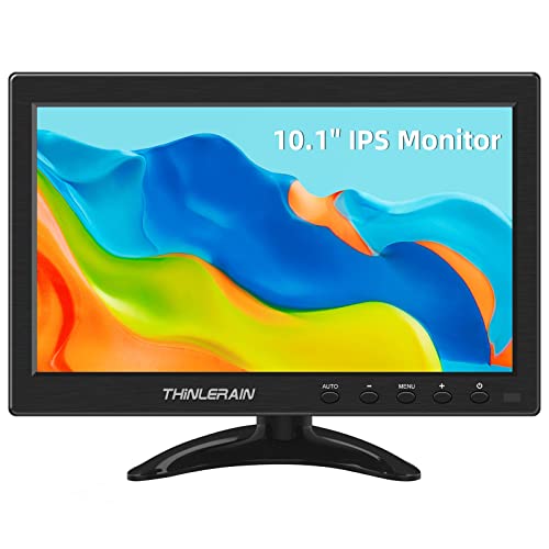 Thinlerain 10.1 Zoll Kleiner PC Monitor Mini Monitor 1366x768 LED IPS Bildschirm mit HDMI VGA Monitor für Computer, Laptop, integrierter Lautsprecher von Thinlerain