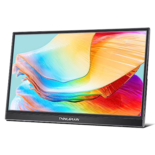 Thinlerain Portable Monitor 15.6 Inch Portable Gaming Monitor IPS Screen, 1920 x 1080 Full HD with HDMI, Type-C, USB-C Connection for MacBook, PC, Laptop, Raspberry Pi, Xbox, PS4 von Thinlerain