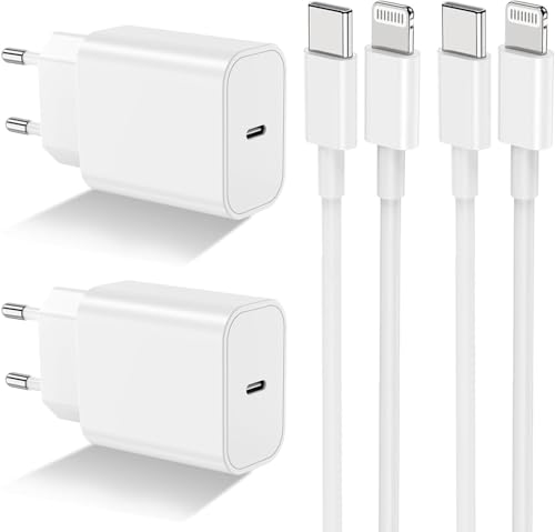 Ladegerät iPhone 14 13 12 11 Apple Original MFi-zertifiziert, 2Pack 20W USB C Schnellladegerät PD Power Delivery, Ladegerät USB C Lightning Kabel 2M für iPhone Pro Max Mini XS XR SE iPad von Thiyniya