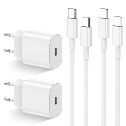 iPhone 15 Ladegerät mit Ladekabel, 2Pack 20W USB C Schnellladegerät mit Schnellladekabel USB C auf USB C 2M für iPhone 15/15 Pro/15 Pro Max/15 Plus, iPad Pro/Air, MacBook Pro/Air, Samsung Galaxy von Thiyniya