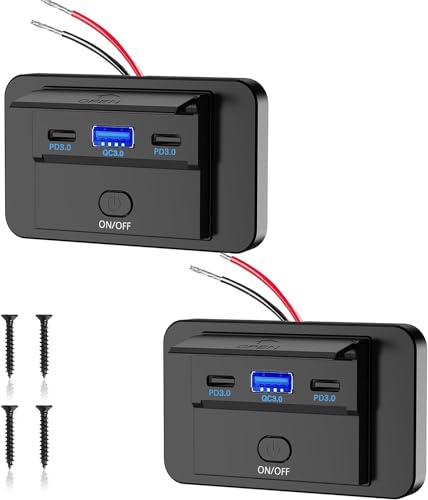 Thlevel USB C Steckdose 12V Ladebuchse 78W Auto Ladegerät QC3.0 und Dual PD3.0 Handy Schnellladung Wasserdicht mit Schalter für 12V-24V Boot Wohnmobil KFZ Thlevel USB C Steckdose 12V Ladebuchse 78W Auto Ladegerät QC3.0 und Dual PD3.0 Handy Schnellladung Wasserdicht mit Schalter für 12V-24V Boot Wohnmobil KFZ von Thlevel