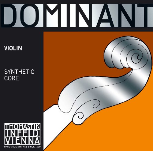 Thomastik 633629 Saiten für Violine Dominant Nylonkern, Satz 4/4 Stark mit E Chromstahl von Thomastik