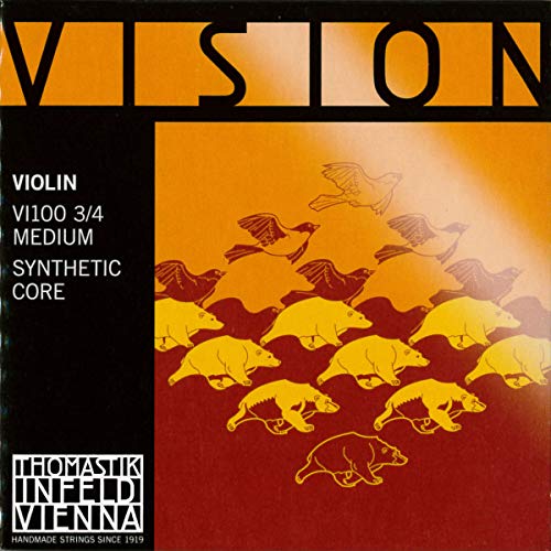 Thomastik 634155 Saiten für Violine Vision Synthetic Core, Satz 3/4 Mittel von Thomastik