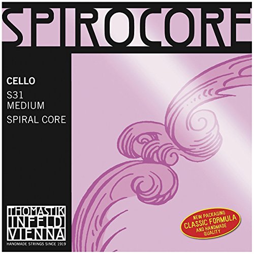 Thomastik 641231 Saiten für Cello Spirocore Spiralkern, Satz 4/4 mittel Chrom von Thomastik