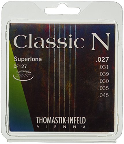 Thomastik 656657 Saiten für Klassik-Gitarre Classic N Series, Satz Superlona Light CF127 Flatwound 0.027-0.045 von Thomastik