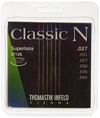 Thomastik 656667 Saiten für Klassik-Gitarre Classic N Series, Satz Superlona Light CF128 Flatwound von Thomastik