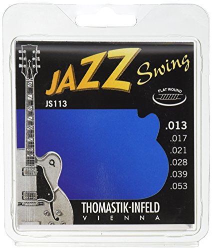 Thomastik 676737 Saiten für E-Gitarre Jazz Swing Series Nickel Flat Wound, Satz JS113 Medium .013-.053w von Thomastik