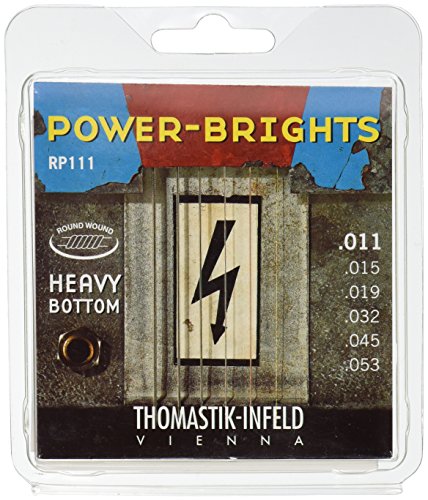 Thomastik 677067 Saiten für E-Gitarre Power Brights Series Heavy Bottom, Satz RP111 Medium .011-.053w von Thomastik