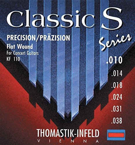 Thomastik Einzelsaite D4 .024fw vernickelter Flachdraht auf Stahlkern KF24 für Klassikgitarre Classic S Series Satz KF110 von Thomastik