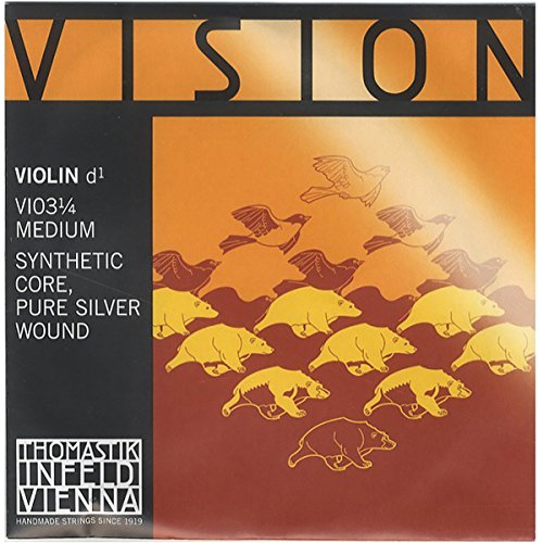 Thomastik Einzelsaite für 1/4 Violine Vision - D-Saite Kunststoffkern, Rein-Silber umsponnen, mittel von Thomastik-Infeld