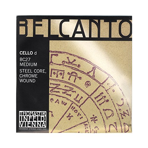 Thomastik Einzelsaite für Cello 4/4 Belcanto - D-Saite Stahlkern, Chrom umsponnen, mittel von Thomastik-Infeld
