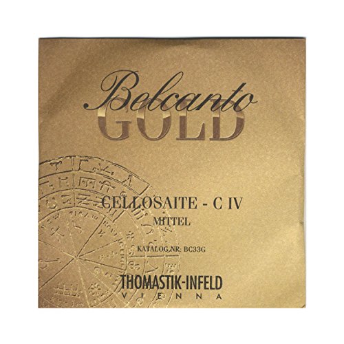 Thomastik Einzelsaite für Cello 4/4 Belcanto Gold - C-Saite Spiralkern, Umspinnung Multi-composite alloy, mittel von Thomastik