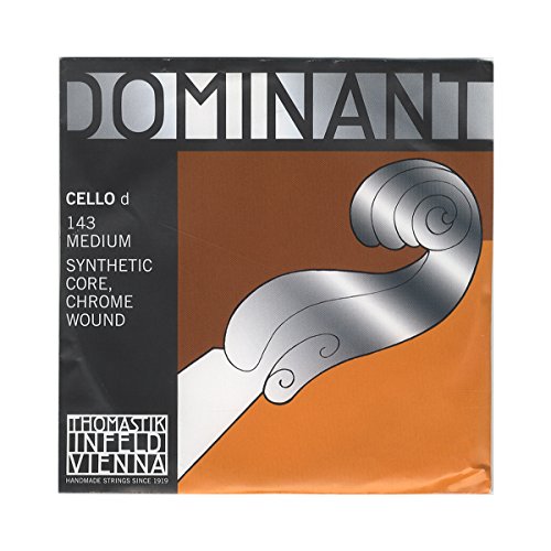 Thomastik Einzelsaite für Cello 4/4 Dominant - D-Saite Nylonkern, Chrom umsponnen, mittel von Thomastik-Infeld
