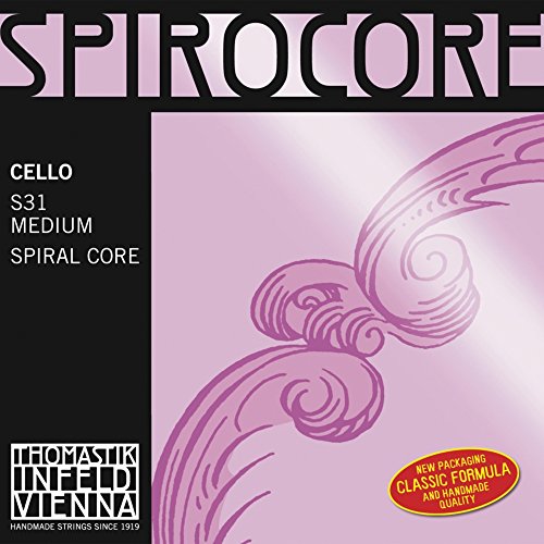 Thomastik Einzelsaite für Cello 4/4 Spirocore - C-Saite Spiralseilkern, Silber umsponnen, mittel von Thomastik