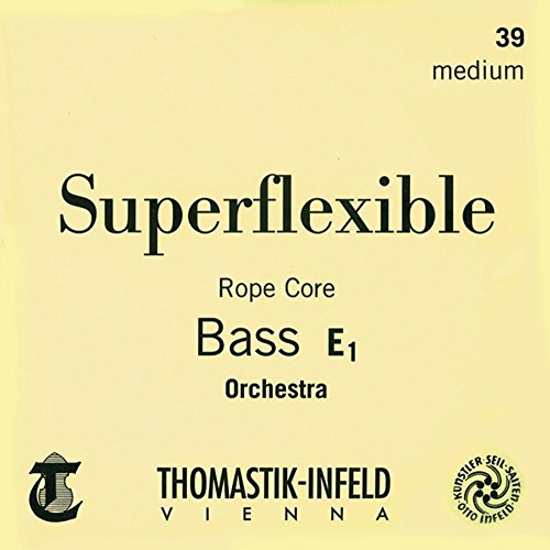 Thomastik Einzelsaite für Kontrabass 3/4 Superflexible - D-Saite Stahlseilkern, Chrom umsponnen, Orchesterstimmung, mittel von Thomastik