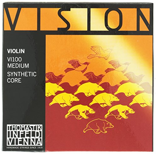 Thomastik VI100 Strings for Violin Vision synthetic core, set 4/4 medium, removable ball, focussed tone, pure and open von Thomastik