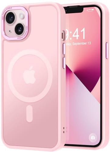 Thomo Starke magnetische Schutzhülle für iPhone 13 & iPhone 14 Hülle [Kompatibel mit Magsafe] Durchscheinend Matt Schlank Stoßfest Frauen Mädchen Anti-Fingerabdruck Schutzhülle für iPhone 14/13 6,1 von Thomo