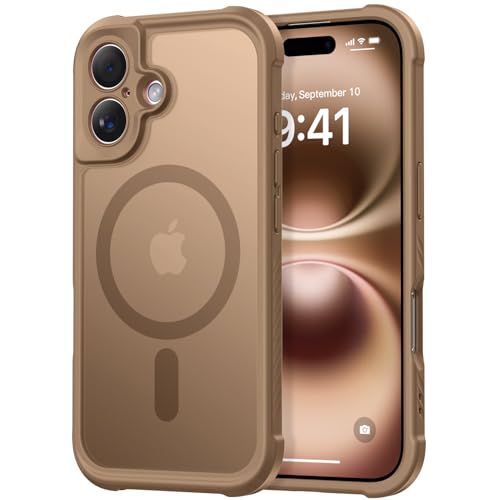 Thomo Magnetische Schutzhülle für iPhone 16, vollständiger Kameraschutz, kompatibel mit Magsafe, militärische Qualität, stoßfest, Anti-Fingerabdruck, durchscheinend, matt, Braun Thomo Magnetische Schutzhülle für iPhone 16, vollständiger Kameraschutz, kompatibel mit Magsafe, militärische Qualität, stoßfest, Anti-Fingerabdruck, durchscheinend, matt, Braun von Thomo