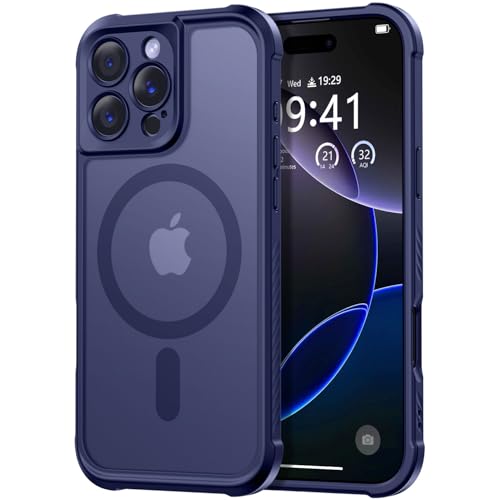 Thomo Magnetische Schutzhülle für iPhone 16 Pro, vollständiger Kameraschutz, kompatibel mit Magsafe, militärische Qualität, stoßfest, Anti-Fingerabdruck, durchscheinend, matt, Dunkelblau Thomo Magnetische Schutzhülle für iPhone 16 Pro, vollständiger Kameraschutz, kompatibel mit Magsafe, militärische Qualität, stoßfest, Anti-Fingerabdruck, durchscheinend, matt, Dunkelblau von Thomo