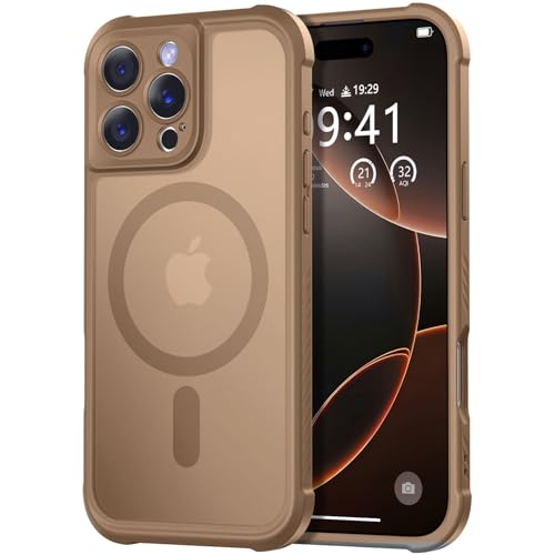 Thomo Magnetische Schutzhülle für iPhone 16 Pro Max, vollständiger Kameraschutz, kompatibel mit Magsafe, militärische Qualität, stoßfest, Anti-Fingerabdruck, durchscheinend, matt, Braun Thomo Magnetische Schutzhülle für iPhone 16 Pro Max, vollständiger Kameraschutz, kompatibel mit Magsafe, militärische Qualität, stoßfest, Anti-Fingerabdruck, durchscheinend, matt, Braun von Thomo