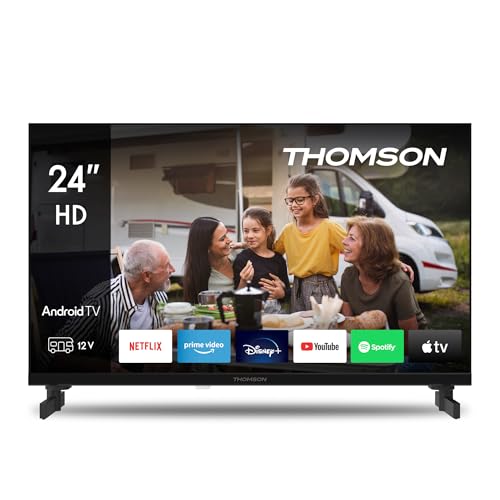 Thomson - 24 Zoll (60 cm) LED HD 12V - Smart Android - Camping - WLAN, Triple-Tuner, USB, HDMI, DVB-C-S2-T2, AV IN, CI+, A+ Panel - 24HA2S13C - 2025 von Thomson
