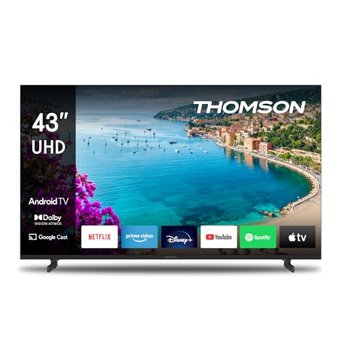 Thomson – 43 Zoll (109 cm) Ultra HD – Smart Android – WLAN, Triple-Tuner, USB, HDMI, DVB-C/S2/T2, AV IN, CI+, A+ Panel – 43UA5S13 – 2025 von Thomson