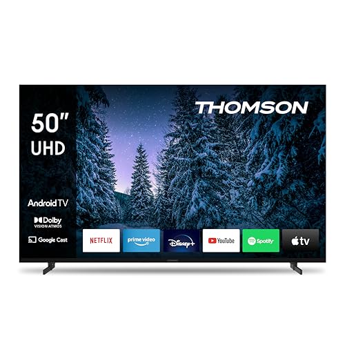 Thomson – 50 Zoll (126 cm) Ultra HD – Smart Android – WLAN, Triple-Tuner, USB, HDMI, DVB-C/S2/T2, AV IN, CI+, A+ Panel – 50UA5S13 – 2025 von Thomson